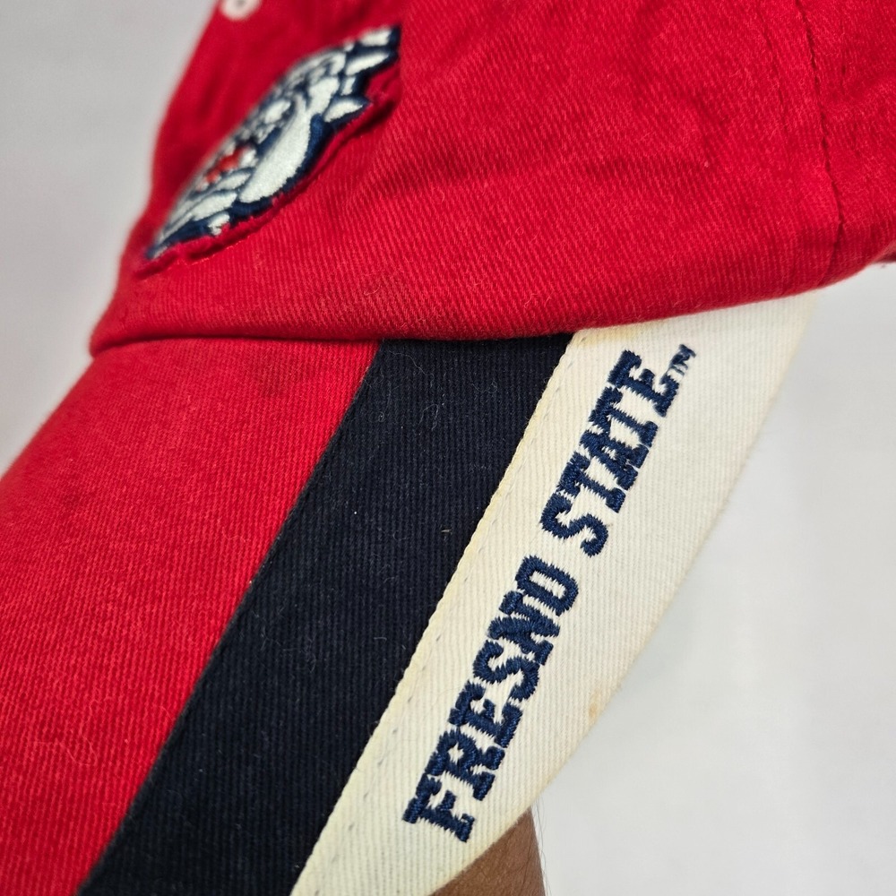 Fresno State Bulldogs Men Hat One‎ Size Red Baseball Cap Logo Embroidered - Picture 2 of 9